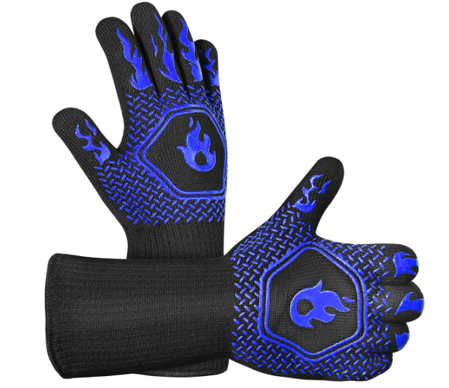 Heat Resistant Silicone BBQ Mitts for Cooking (1 Pair)