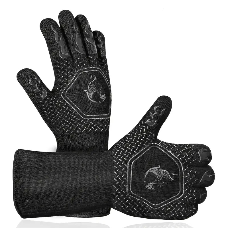 Heat Resistant Silicone BBQ Mitts for Cooking (1 Pair)